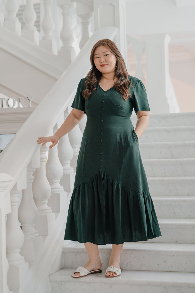 Plus Size Empire Cut Midi Dress
