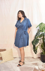 Load image into Gallery viewer, Plus Size Oversized Tshirt Dress Blue
