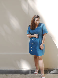 Cloudy Swiss Dots Dress (Blue)