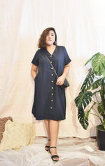 Load image into Gallery viewer, Plus Size Midi Dress Blue
