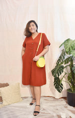 Load image into Gallery viewer, Plus Size Midi Dress Red
