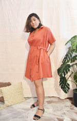 Load image into Gallery viewer, Plus Size Wrap Maxi Dress Orange Red
